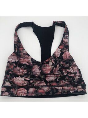 Lululemon Break Free Bra Nulux Peony Multi Floral T-Back Sports Bra Women's 6